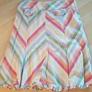 Odille by Anthropologie Rainbow A-line Skirt